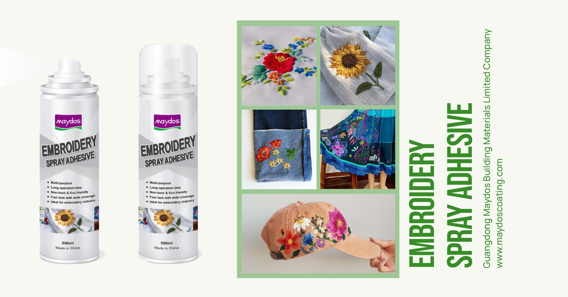 Embroidery spray adhesive